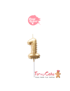 Vela Dorada Globo Número 1 Pastkolor