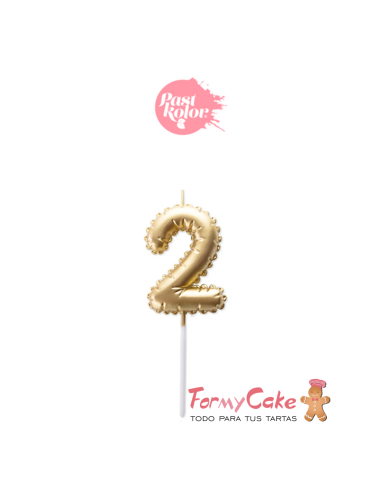 Vela Dorada Globo Número 2 Pastkolor