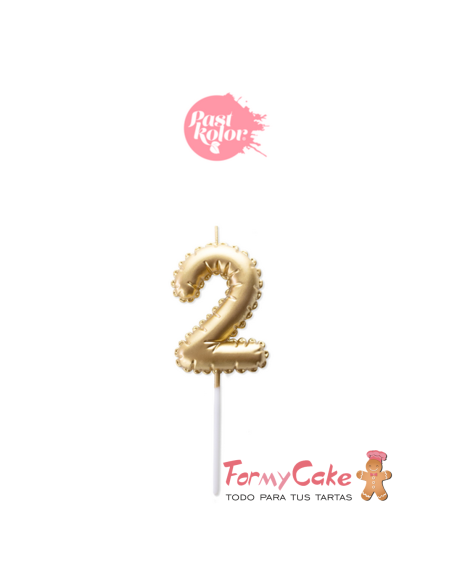 Vela Dorada Globo Número 2 Pastkolor