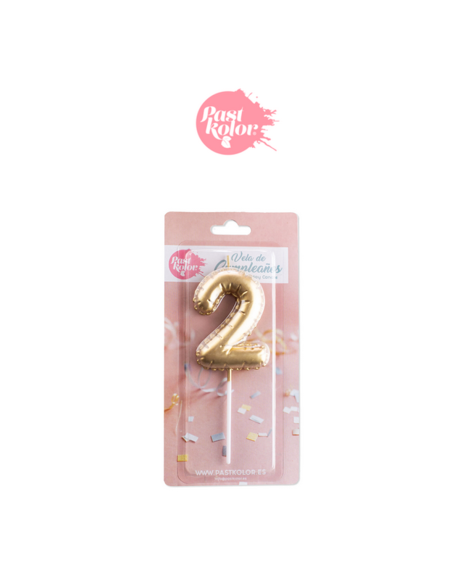 Vela Dorada Globo Número 2 Pastkolor