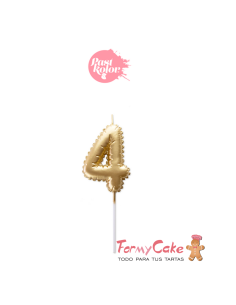 Vela Dorada Globo Número 4 Pastkolor