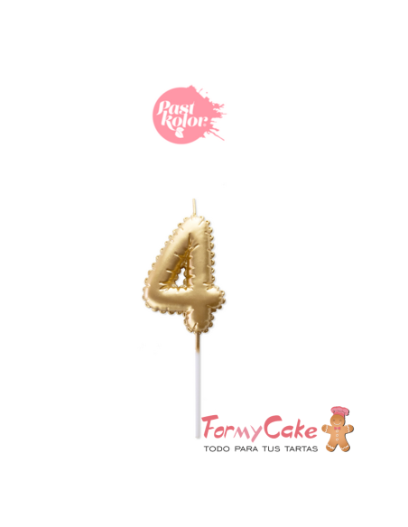 Vela Dorada Globo Número 4 Pastkolor