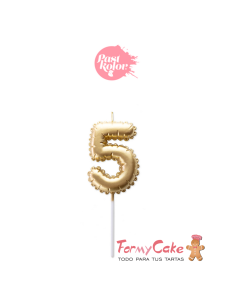 Vela Dorada Globo Número 5 Pastkolor