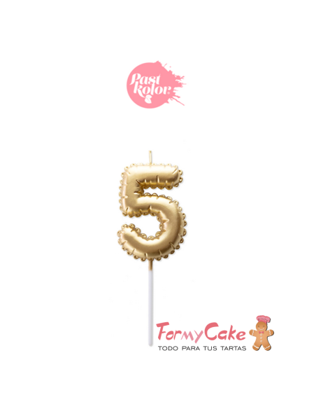 Vela Dorada Globo Número 5 Pastkolor