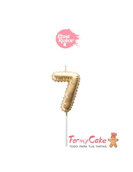 Vela Dorada Globo Número 7 Pastkolor