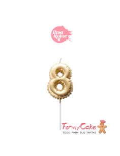 Vela Dorada Globo Número 8 Pastkolor