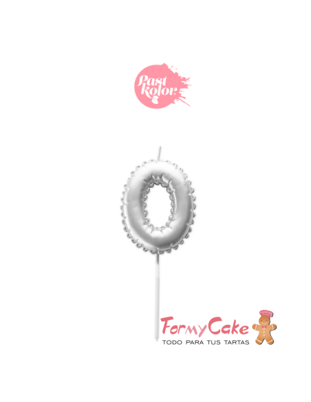 Vela Plata Globo Número 0 Pastkolor