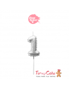 Vela Plata Globo Número 1 Pastkolor