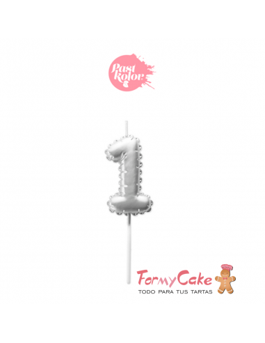 Vela Plata Globo Número 1 Pastkolor