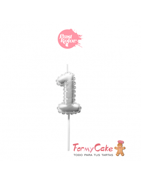 Vela Plata Globo Número 1 Pastkolor