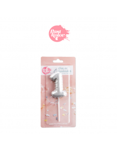 Vela Plata Globo Número 1 Pastkolor 2