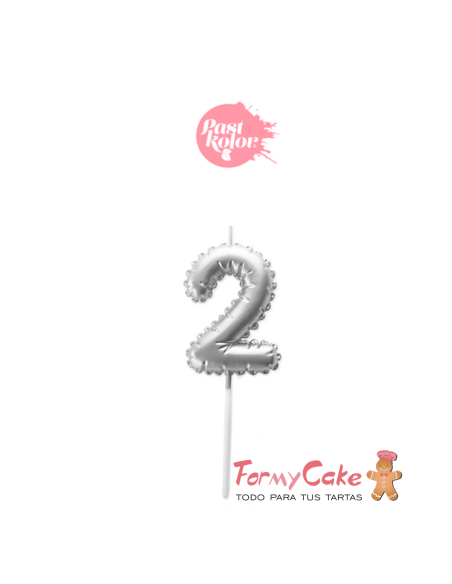 Vela Plata Globo Número 2 Pastkolor