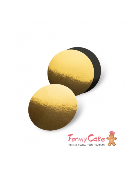 Base Redonda Oro/Negra para Tartas 15cm Pastkolor