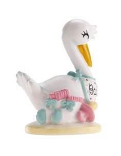 Figura para Tarta Bautizo Cigüeña, 10cm Dekora 2