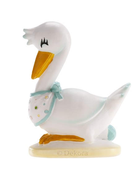 Figura para Tarta Bautizo Cigüeña, 10cm Dekora