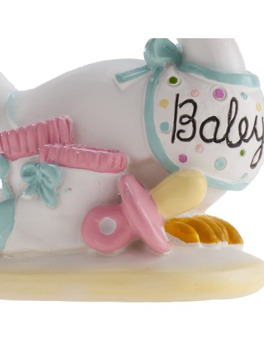 Figura para Tarta Bautizo Cigüeña, 10cm Dekora