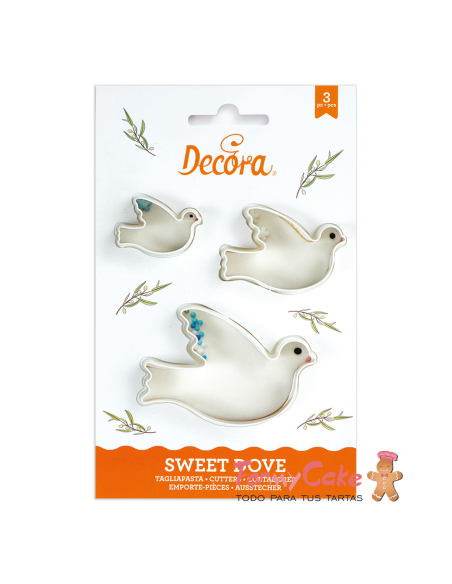 Kit 3 Cortadores Paloma Decora