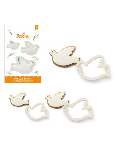 Kit 3 Cortadores Paloma Decora