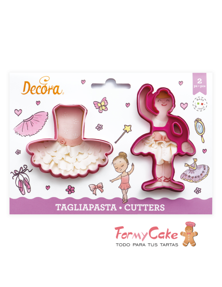 Kit 2 Cortadores Bailarina y Tutú Decora