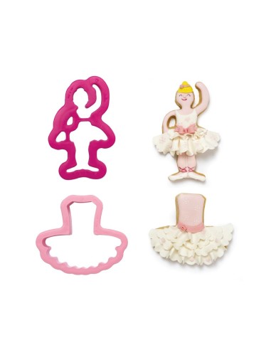 Kit 2 Cortadores Bailarina y Tutú Decora
