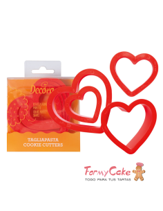 Set 4 Cortadores De Corazón Decora