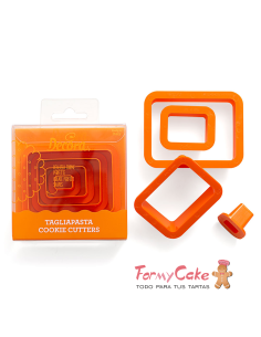 Set 4 Cortadores De Rectángulo Decora