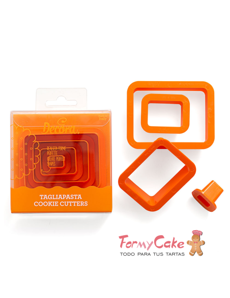 Set 4 Cortadores De Rectángulo Decora