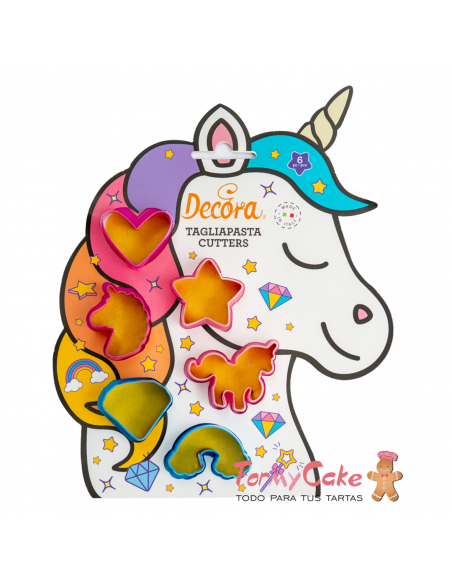 Set 6 Cortadores Unicornio Decora