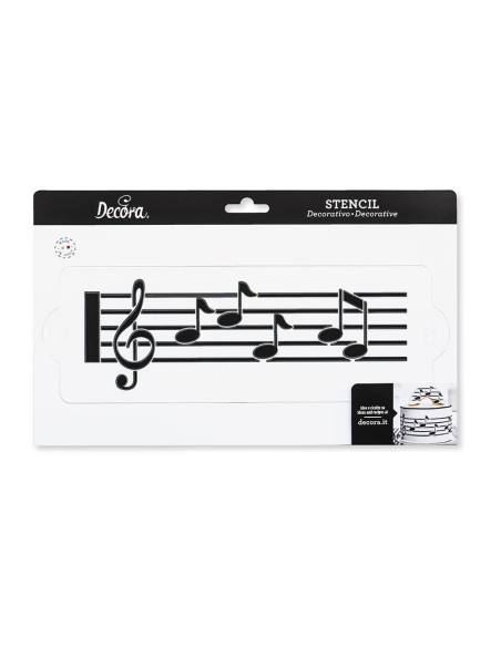 Stencil Partitura 10x30 cm Decora