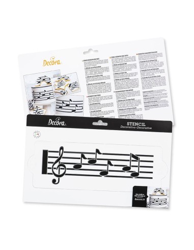 Stencil Partitura 10x30 cm Decora