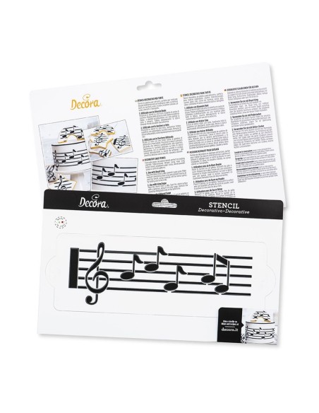 Stencil Partitura 10x30 cm Decora