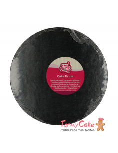 Base Redonda Gruesa para Tartas 25cm Negra Funcakes