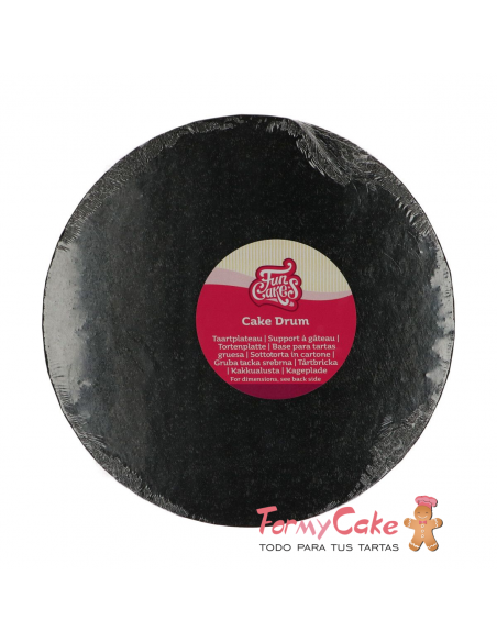 Base Redonda Gruesa para Tartas 25cm Negra Funcakes
