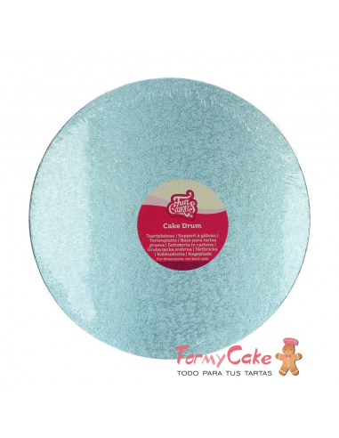 Base Redonda Gruesa para Tartas 30cm Azul Claro Funcakes