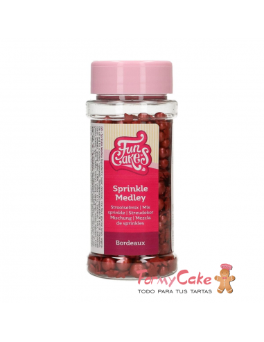 Decoración Comestible Sprinkle Medley Burdeos 60g Funcakes