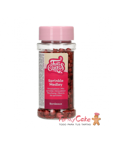 Decoración Comestible Sprinkle Medley Burdeos 60g Funcakes