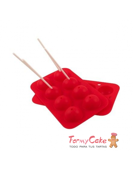 Molde Silicona 8 Cake Pops + Sticks Pastkolor