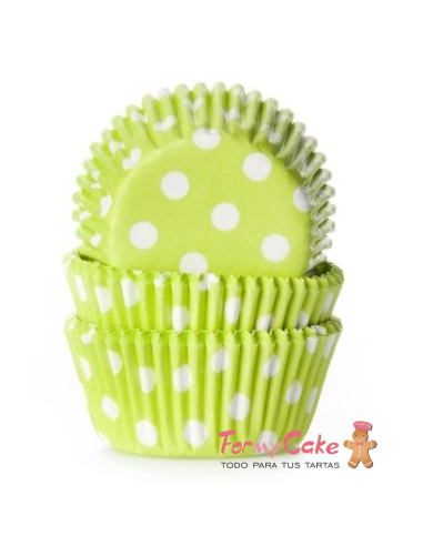 Minicápsulas Verde Lima con Lunares 60ud  House of Marie