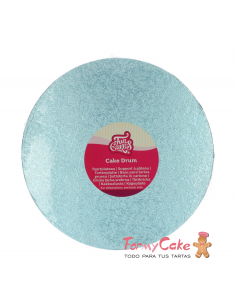 Base Redonda Gruesa para Tartas 25cm Azul Clarito Funcakes