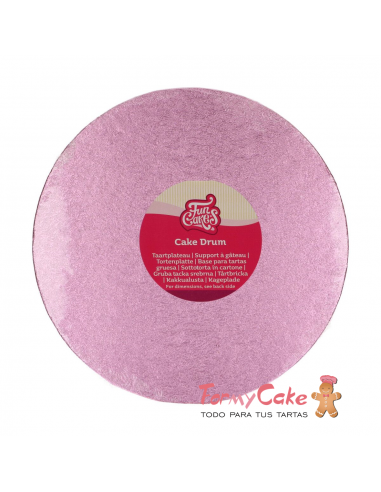 Base Redonda Gruesa para Tartas 25cm Rosa Clarito Funcakes