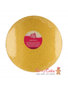 Base Redonda Gruesa para Tartas 30cm Dorada Funcakes