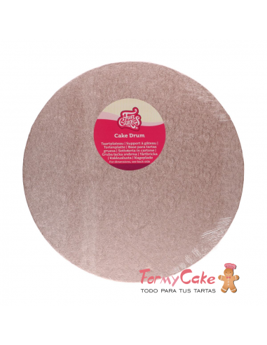 Base Redonda Gruesa para Tartas 30cm Oro Rosa Funcakes
