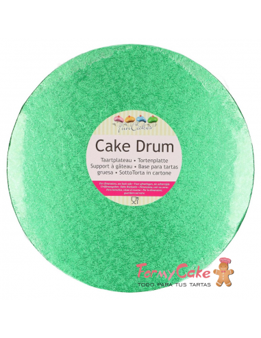 Base Redonda Gruesa para Tartas 30,5cm Verde Funcakes