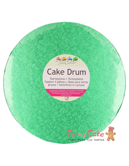 Base Redonda Gruesa para Tartas 30,5cm Verde Funcakes