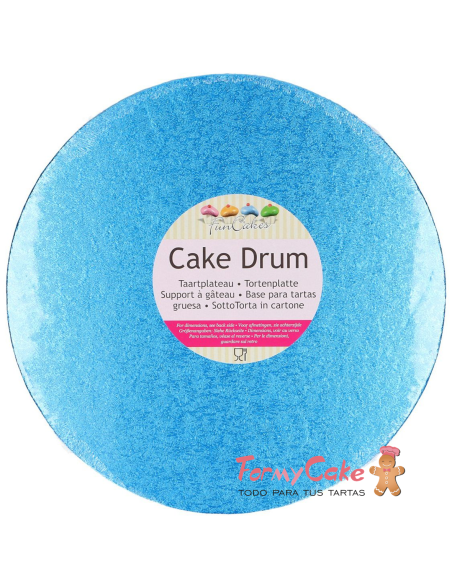Base Redonda Gruesa para Tartas 30cm azul, Funcakes