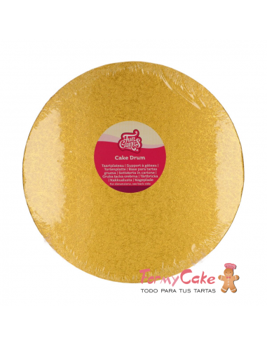 Base Redonda Gruesa para Tartas 30cm Dorada Funcakes