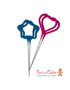 Bengalas 2 Corazones y 2 Estrellas De Color Dekora