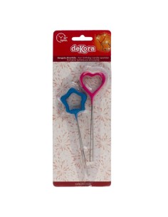 Bengalas 2 Corazones y 2 Estrellas De Color Dekora 2