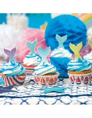 Decoración De Azúcar Colas De Sirena 6ud Decora