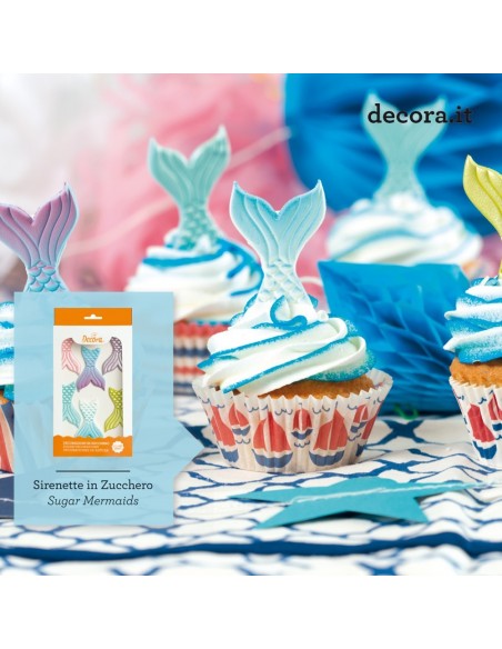 Decoración De Azúcar Colas De Sirena 6ud Decora